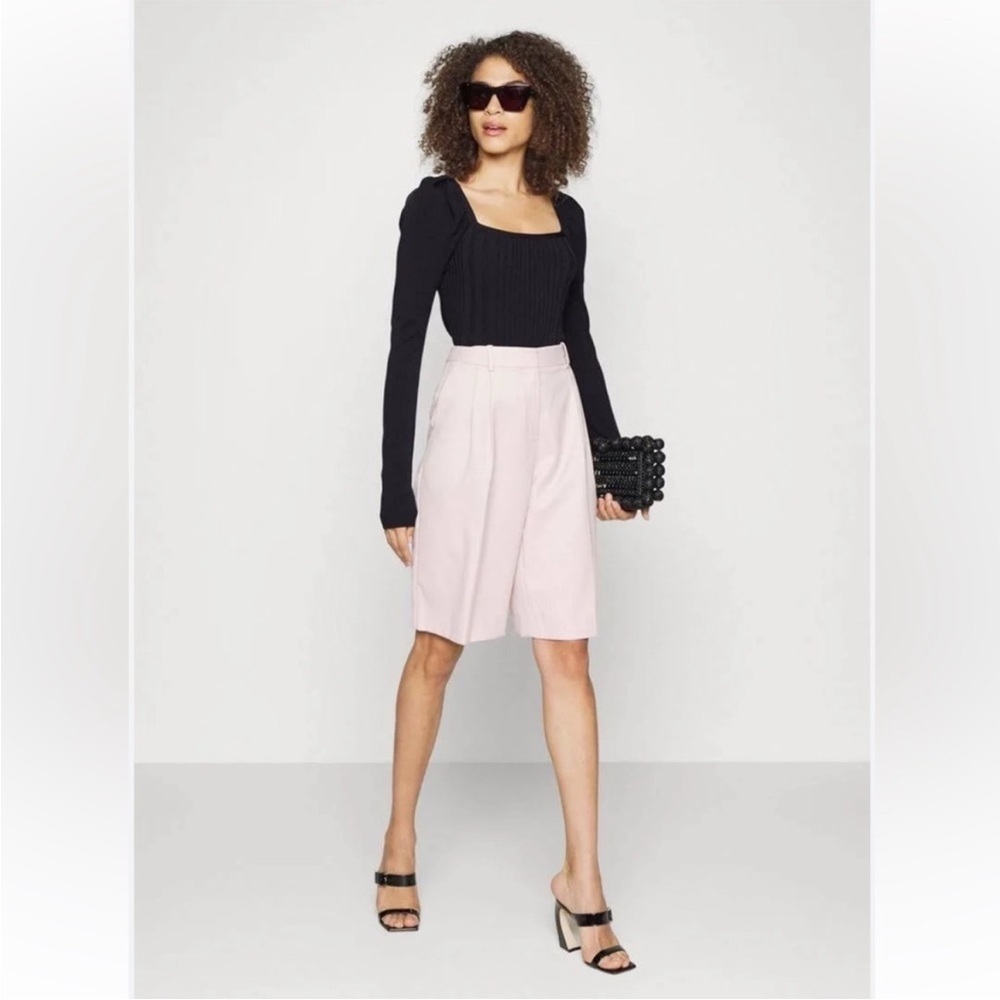 Karl Lagerfeld lightweight puff sleeve Square Neck sweater‎ Top Size S